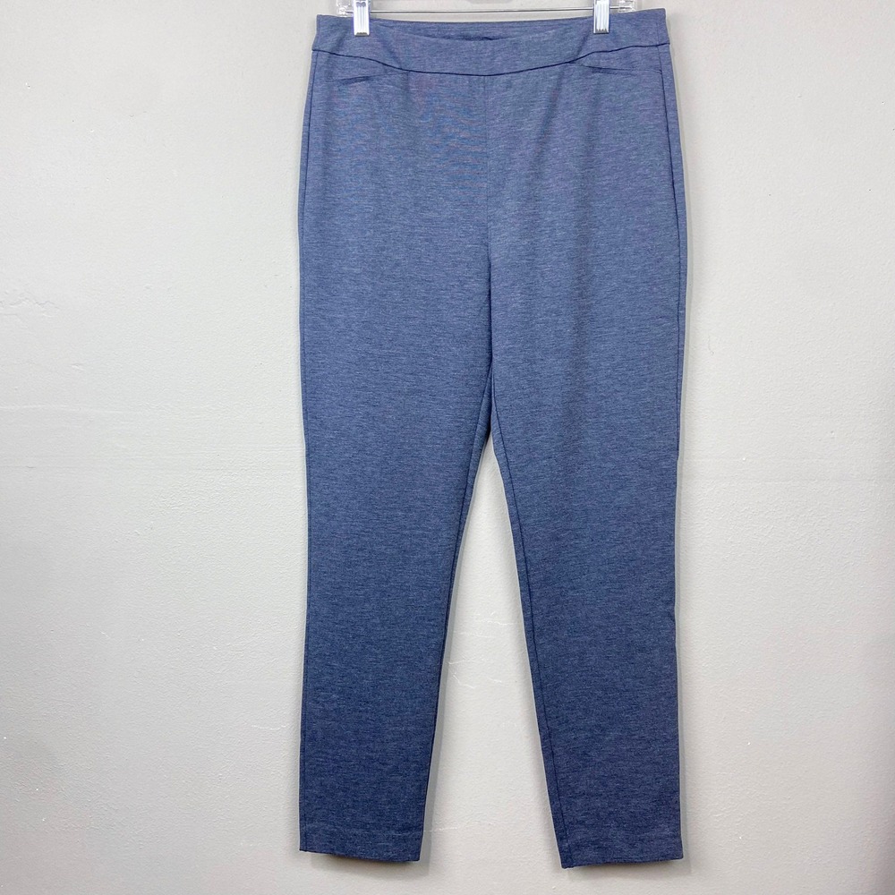 Ministry of Supply Pants Women 10 Blue Heathered Stretch Pull On Career Trousers